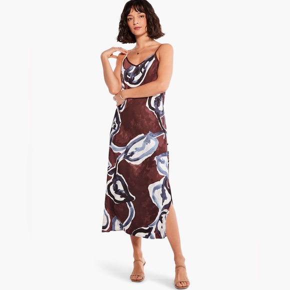 NWT Nic & Zoe WATERCOLOR VINES SLIP DRESS - Picture 5 of 5